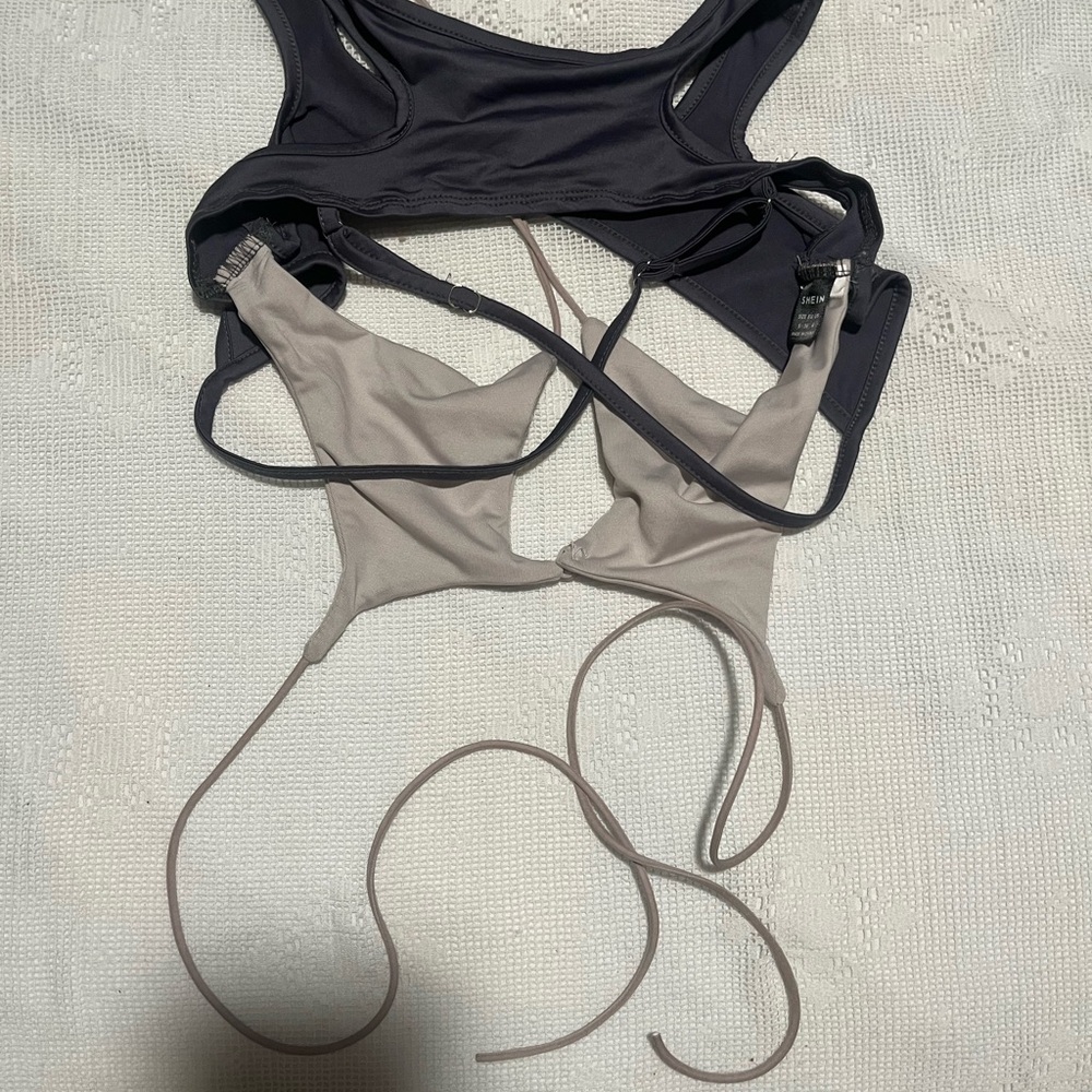 SHEIN Women's Bra Set in Dark Gray and Light Gray